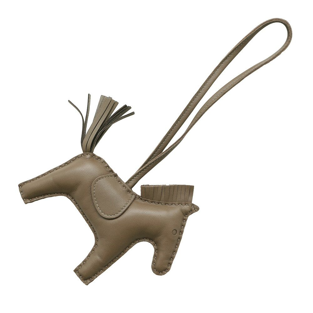 エルメス バッグチャーム ロデオMM エトゥープ ラムスキン HERMES チャーム オーナメント