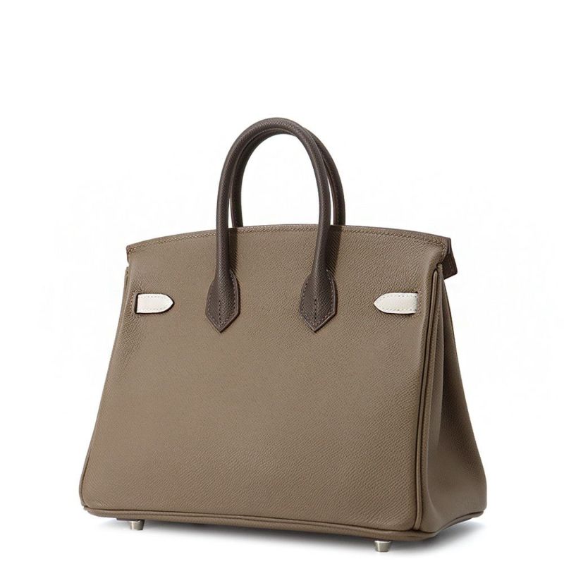 エルメス バーキン25 トリコロール エトゥープ/グリスペール/エベンヌ/シルバー金具 エプソン B刻印HERMES Birkin