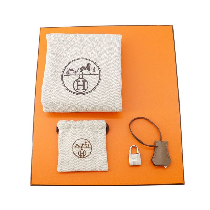 エルメス バーキン25 トリコロール エトゥープ/グリスペール/エベンヌ/シルバー金具 エプソン B刻印HERMES Birkin