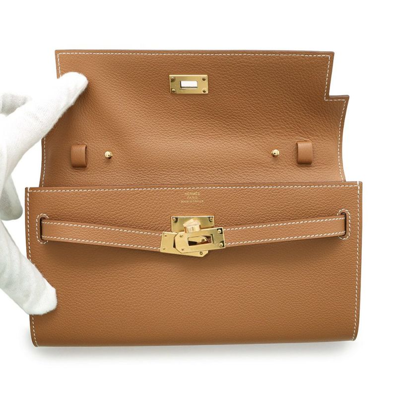 エルメス ケリーウォレット ロング トゥーゴー ゴールド/ゴールド金具 エバーカラー K刻印 HERMES