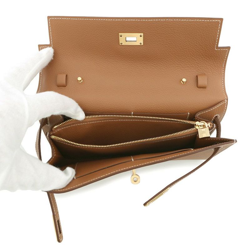 エルメス ケリーウォレット ロング トゥーゴー ゴールド/ゴールド金具 エバーカラー K刻印 HERMES