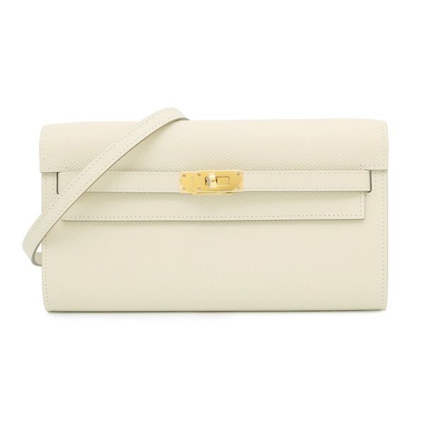 エルメス ケリーウォレット ロング トゥーゴー クレ/ゴールド金具 エプソン K刻印 財布
