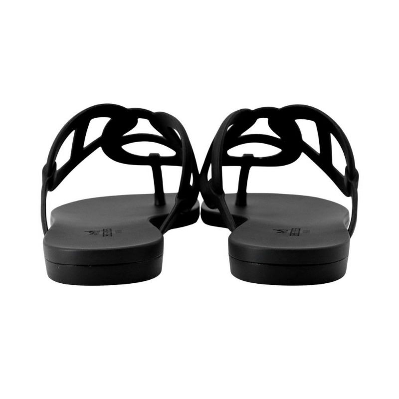 エルメス サンダル エジェリ シェーヌダンクル ラバー レディースサイズ37 HERMES 靴 黒