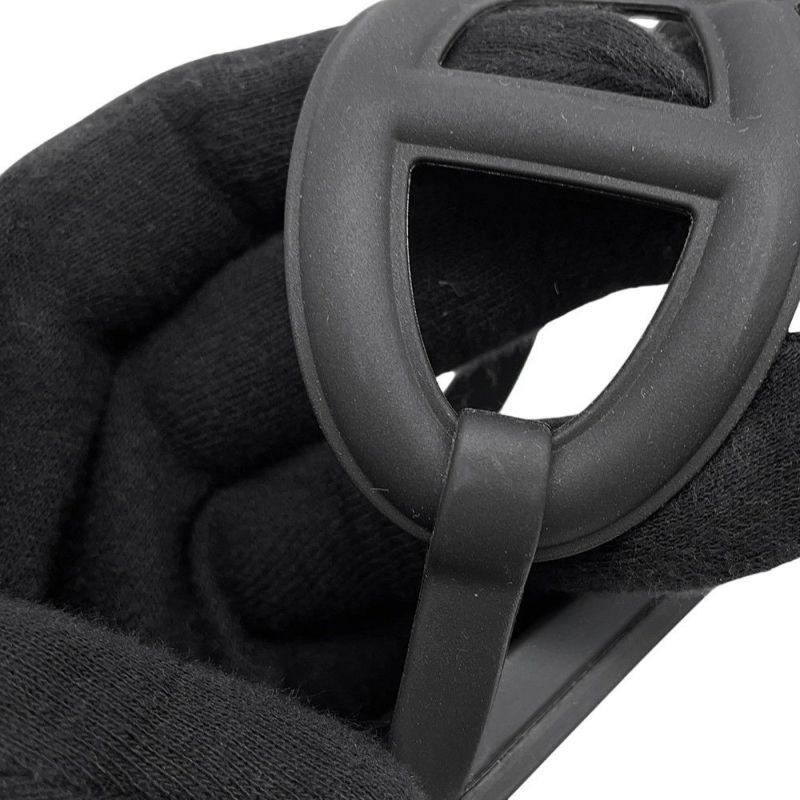 エルメス サンダル エジェリ シェーヌダンクル ラバー レディースサイズ37 HERMES 靴 黒