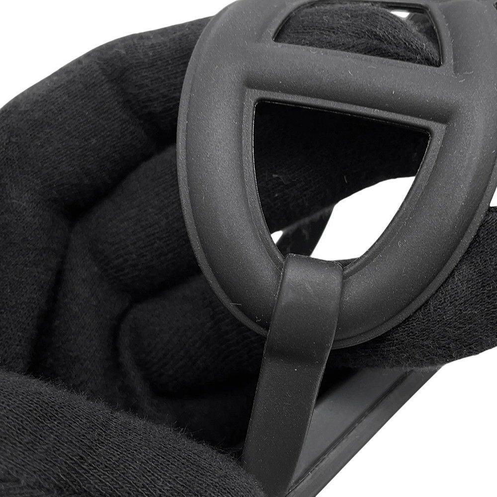 エルメス サンダル エジェリ シェーヌダンクル ラバー レディースサイズ37 HERMES 靴 黒