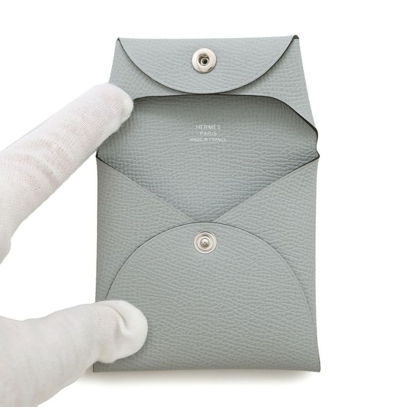 エルメス コインケース バスティア ブルーグラシエ エプソン W刻印 HERMES 小銭入れ