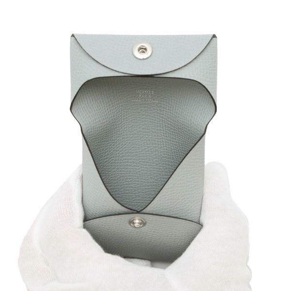 エルメス コインケース バスティア ブルーグラシエ エプソン W刻印 HERMES 小銭入れ