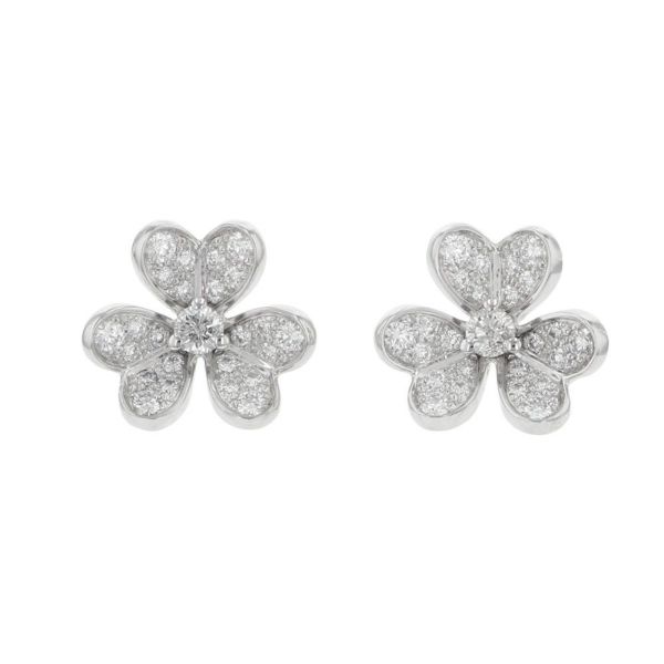 ヴァンクリーフ&アーペル ピアス フリヴォル イヤリング ミニモデル ダイヤモンド 50P 0.42ct K18WGホワイトゴールド VCARP3W100