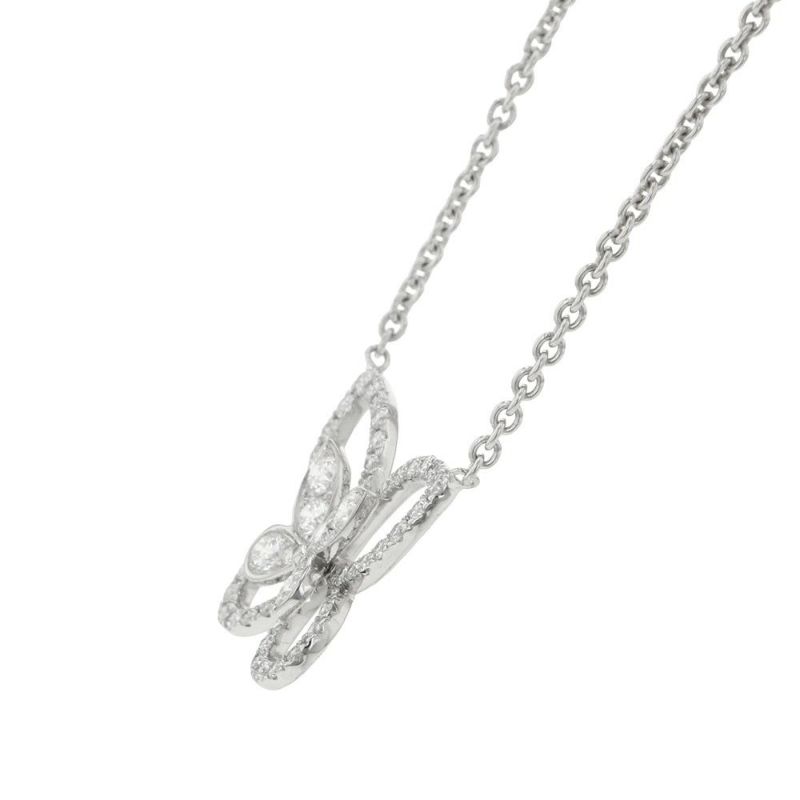 グラフ ネックレス バタフライ シルエット ダイヤモンド スモール ペンダント ダイヤ 58P 計0.61ct K18WGホワイトゴールド GRAFF
