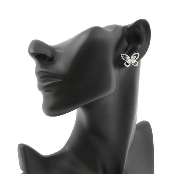 グラフ ピアス バタフライ シルエット ダイヤモンド スタッド イヤリング ダイヤ 計1.20ct K18WGホワイトゴールド RGE879