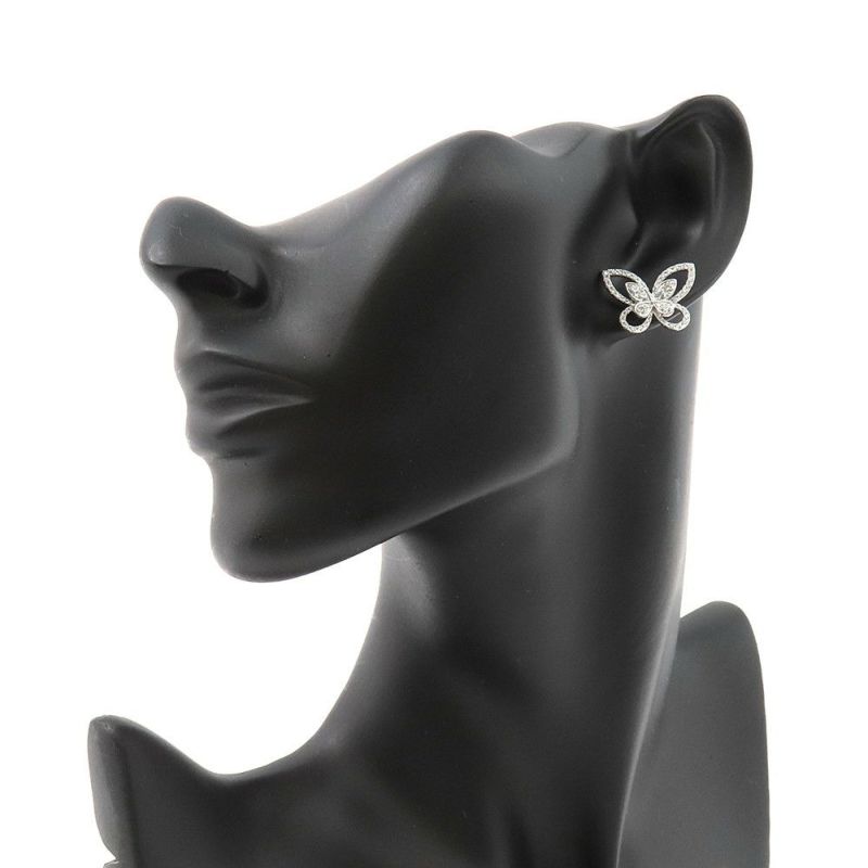 グラフ ピアス バタフライ シルエット ダイヤモンド スタッド イヤリング ダイヤ 計1.20ct K18WGホワイトゴールド RGE879