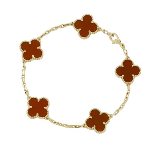 ヴァンクリーフ＆アーペル ブレスレット ヴィンテージ アルハンブラ ブレスレット 5モチーフ カーネリアン K18YG VCARD35500