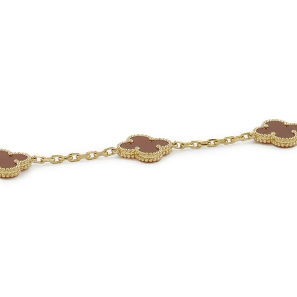 ヴァンクリーフ＆アーペル ブレスレット ヴィンテージ アルハンブラ ブレスレット 5モチーフ カーネリアン K18YG VCARD35500