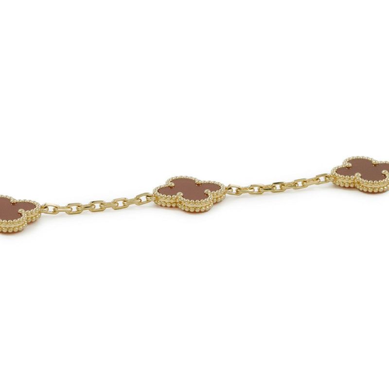 ヴァンクリーフ＆アーペル ブレスレット ヴィンテージ アルハンブラ ブレスレット 5モチーフ カーネリアン K18YG VCARD35500