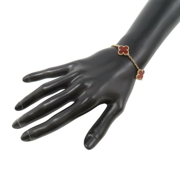 ヴァンクリーフ＆アーペル ブレスレット ヴィンテージ アルハンブラ ブレスレット 5モチーフ カーネリアン K18YG VCARD35500