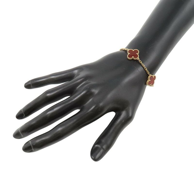 ヴァンクリーフ＆アーペル ブレスレット ヴィンテージ アルハンブラ ブレスレット 5モチーフ カーネリアン K18YG VCARD35500