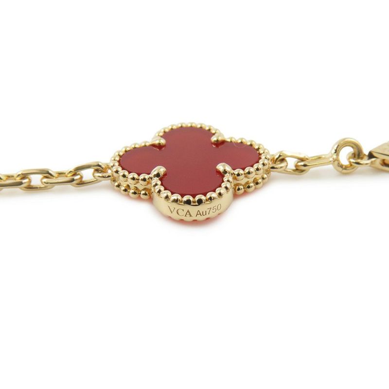 ヴァンクリーフ＆アーペル ブレスレット ヴィンテージ アルハンブラ ブレスレット 5モチーフ カーネリアン K18YG VCARD35500