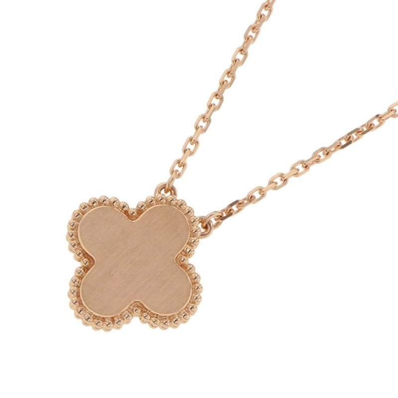 ヴァンクリーフ&アーペル ネックレス ヴィンテージ アルハンブラ シルバーオブシディアン ダイヤ 1P K18PG VCARP9T000 2023年ホリデー限定