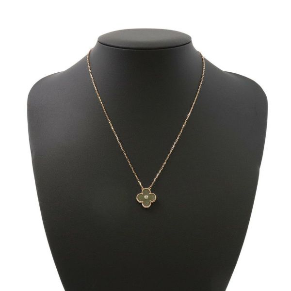 ヴァンクリーフ&アーペル ネックレス ヴィンテージ アルハンブラ シルバーオブシディアン ダイヤ 1P K18PG VCARP9T000 2023年ホリデー限定