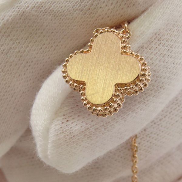 ヴァンクリーフ&アーペル ネックレス ヴィンテージ アルハンブラ シルバーオブシディアン ダイヤ 1P K18PG VCARP9T000 2023年ホリデー限定