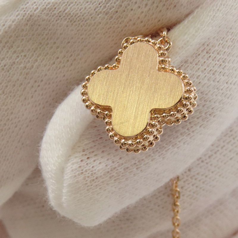 ヴァンクリーフ&アーペル ネックレス ヴィンテージ アルハンブラ シルバーオブシディアン ダイヤ 1P K18PG VCARP9T000 2023年ホリデー限定