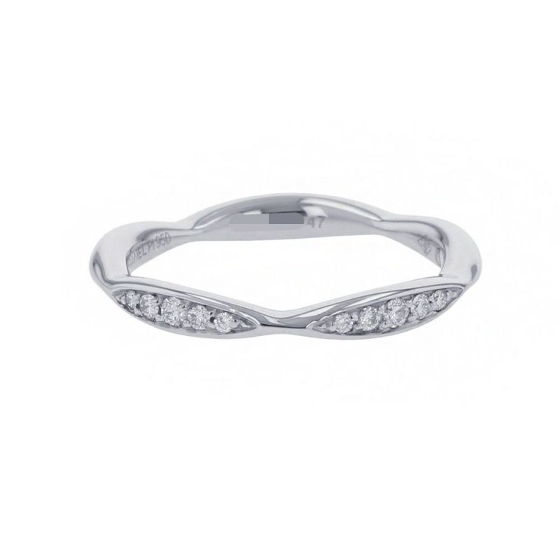 シャネル リング カメリア コレクション ハーフエタニティリング ダイヤ 10P 約0.08ct Pt950プラチナ サイズ47 J10835 CHANEL 指輪