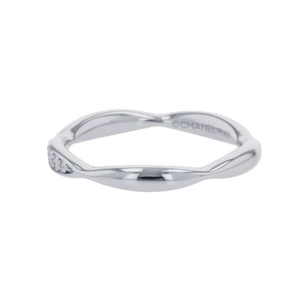 シャネル リング カメリア コレクション ハーフエタニティリング ダイヤ 10P 約0.08ct Pt950プラチナ サイズ47 J10835 CHANEL 指輪