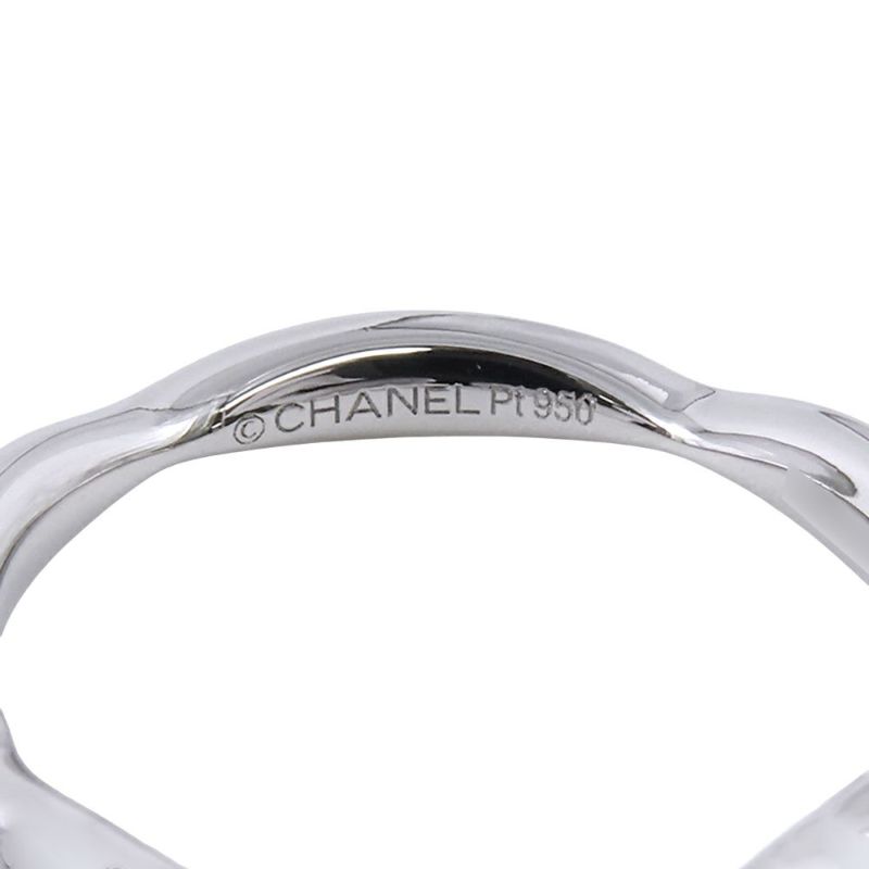 シャネル リング カメリア コレクション ハーフエタニティリング ダイヤ 10P 約0.08ct Pt950プラチナ サイズ47 J10835 CHANEL 指輪