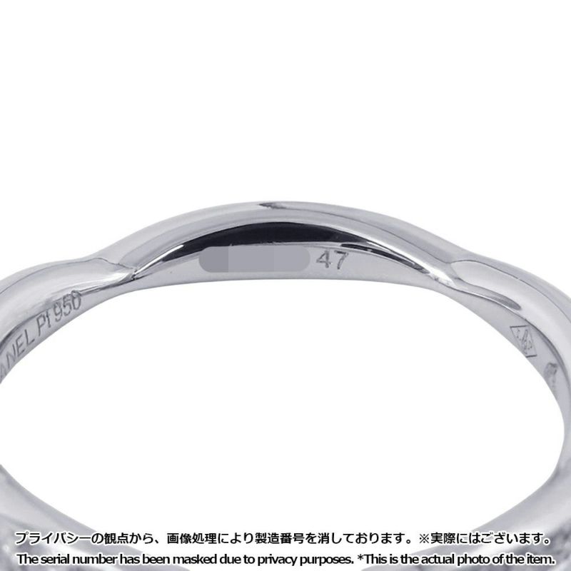 シャネル リング カメリア コレクション ハーフエタニティリング ダイヤ 10P 約0.08ct Pt950プラチナ サイズ47 J10835 CHANEL 指輪