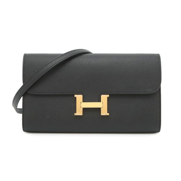 エルメス 長財布 コンスタンス トゥーゴー ロング ブラック/ゴールド金具 エプソン K刻印 財布 黒