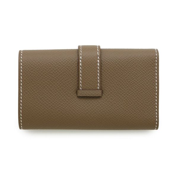 エルメス 4連キーケース ベアン エトゥープ/シルバー金具 エプソン W刻印 HERMES