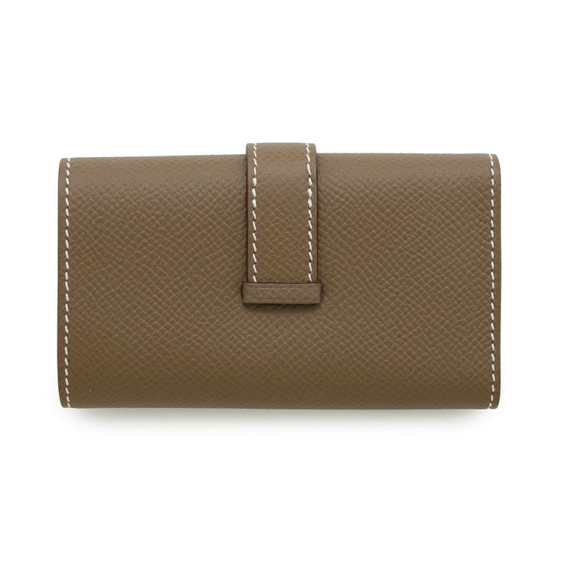 エルメス 4連キーケース ベアン エトゥープ/シルバー金具 エプソン W刻印 HERMES