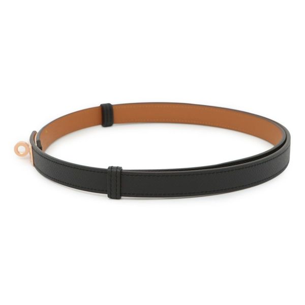 エルメス ケリーベルト 18 ブラック/ゴールド/ピンクゴールド金具 エプソン K刻印 HERMES べルト