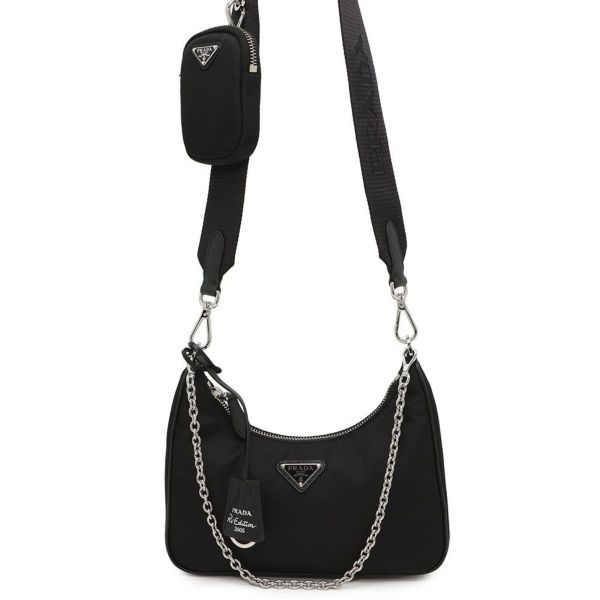 プラダ ショルダーバッグ Re-Edition 2005 Re-Nylon ナイロン 1BH204 PRADA 2wayバッグ 黒