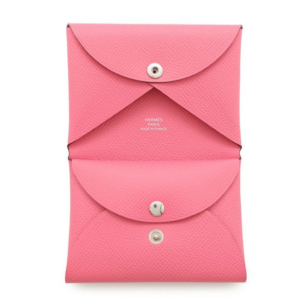 エルメス カードケース カルヴィ デュオ ローズアザレ エプソン K刻印 HERMES 名刺入れ