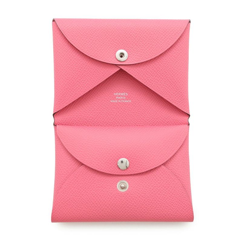 エルメス カードケース カルヴィ デュオ ローズアザレ エプソン K刻印 HERMES 名刺入れ