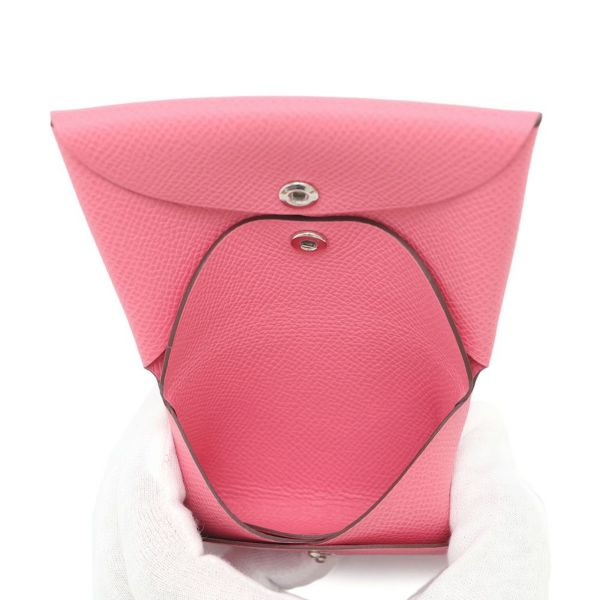 エルメス カードケース カルヴィ デュオ ローズアザレ エプソン K刻印 HERMES 名刺入れ