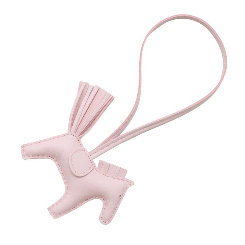 エルメス バッグチャーム ロデオPM ローズダーリン ラムスキン K刻印 HERMES チャーム オーナメント