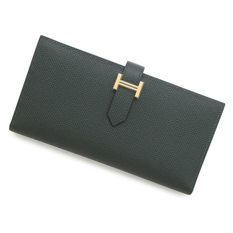 エルメス 長財布 ベアンスフレ ヴェールフォンセ/ゴールド金具 エプソン K刻印 HERMES 財布