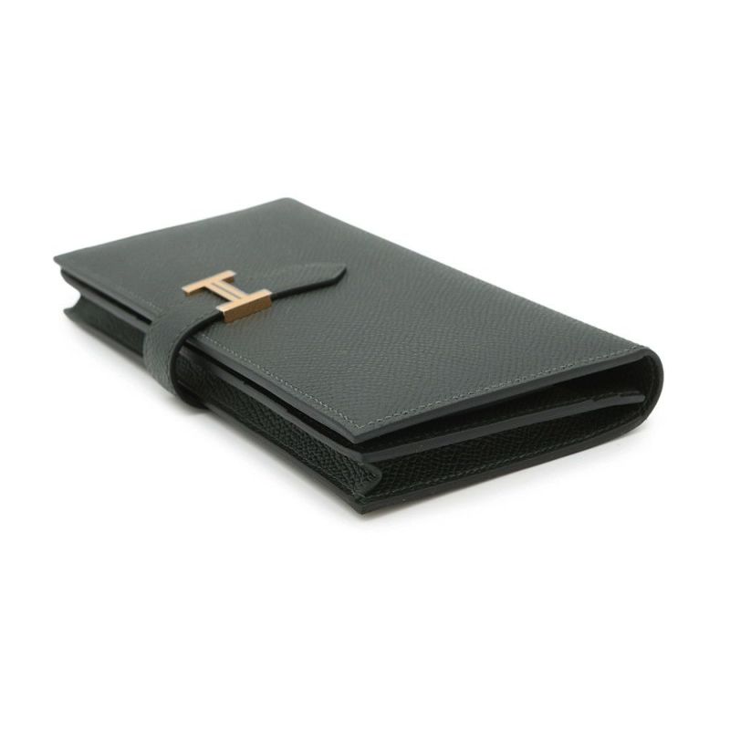 エルメス 長財布 ベアンスフレ ヴェールフォンセ/ゴールド金具 エプソン K刻印 HERMES 財布
