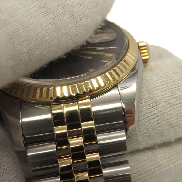 ロレックス デイトジャスト F番 SS/K18YG 116233 ROLEX 腕時計 ブラックサンビーム文字盤