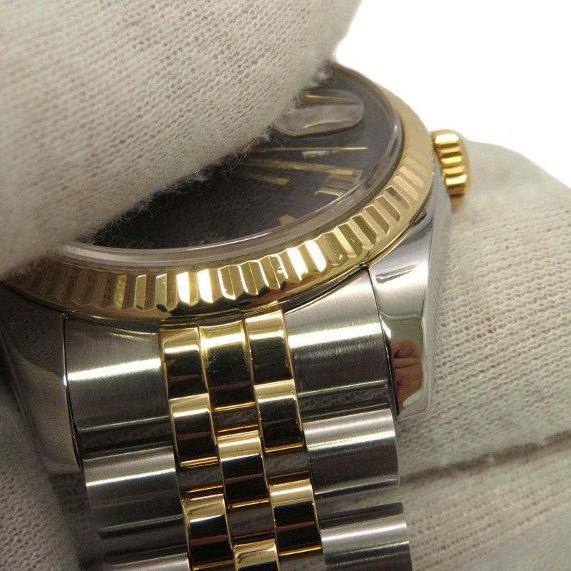 ロレックス デイトジャスト F番 SS/K18YG 116233 ROLEX 腕時計 ブラックサンビーム文字盤