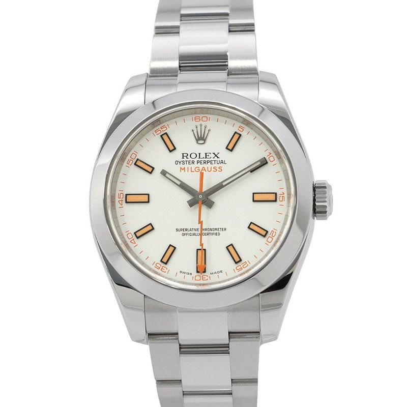 ロレックス ミルガウス ランダムシリアル ルーレット 116400 ROLEX 腕時計 白文字盤