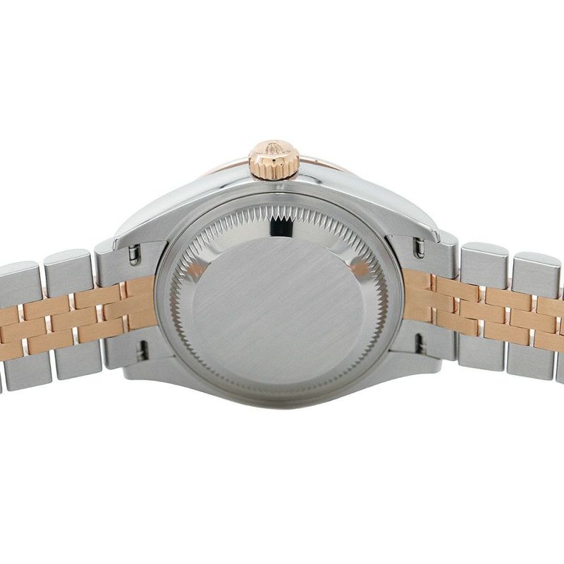 ロレックス レディ デイトジャスト SS/K18PG ダイヤベゼル 279381RBR チョコレート文字盤 9Pスターダイヤ IXダイヤ