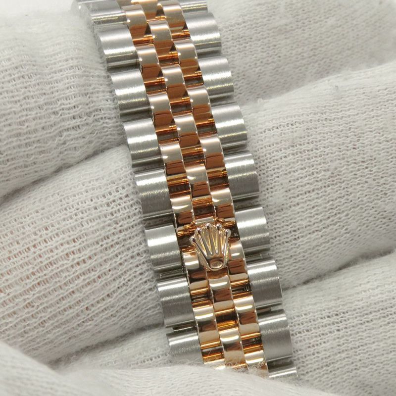 ロレックス レディ デイトジャスト SS/K18PG ダイヤベゼル 279381RBR チョコレート文字盤 9Pスターダイヤ IXダイヤ