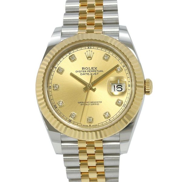 ロレックス デイトジャスト 41 SS/K18YG 126333G ROLEX 腕時計 シャンパン文字盤 10Pダイヤ
