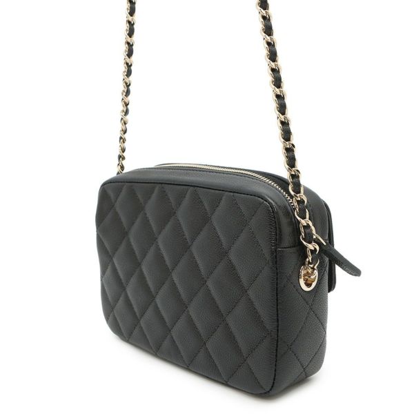 シャネル チェーンショルダーバッグ マトラッセ ココマーク クラシック チェーンクラッチ キャビアスキン AP4425 黒