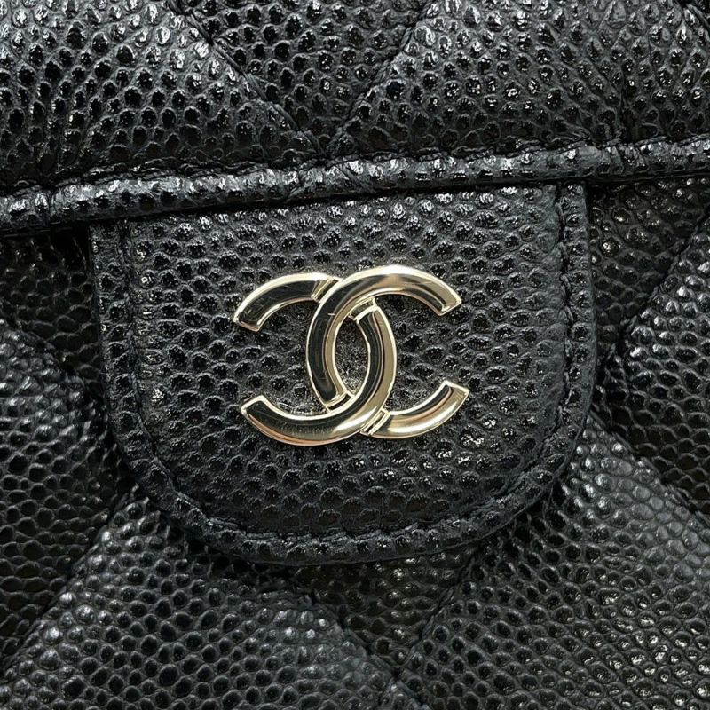 シャネル チェーンショルダーバッグ マトラッセ ココマーク クラシック チェーンクラッチ キャビアスキン AP4425 黒