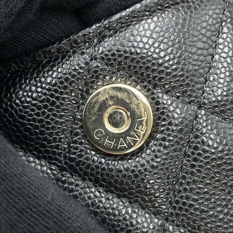 シャネル チェーンショルダーバッグ マトラッセ ココマーク クラシック チェーンクラッチ キャビアスキン AP4425 黒
