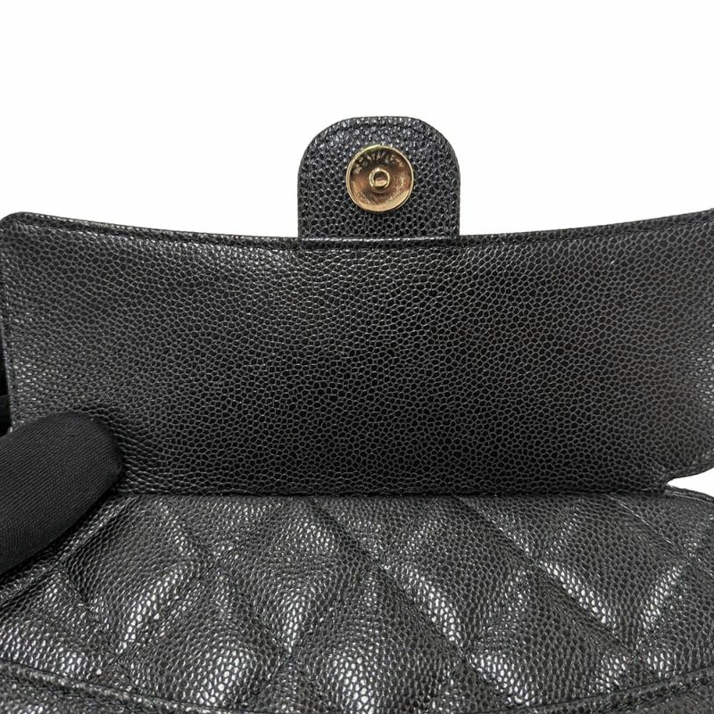 シャネル チェーンショルダーバッグ マトラッセ ココマーク クラシック チェーンクラッチ キャビアスキン AP4425 黒